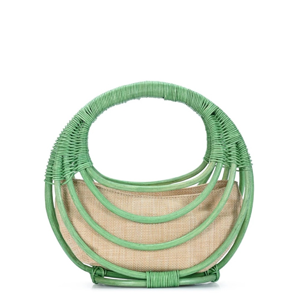 Antik Kraft Green and Tan Woven Tote